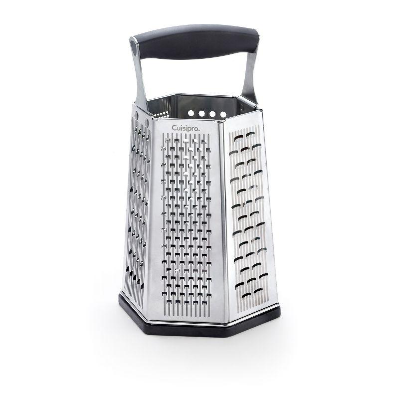 Stainless Steel 6-Sided Box Grater with Black Handle