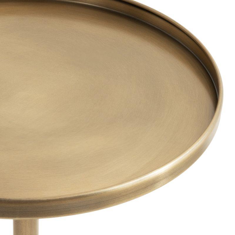 Kate and Laurel Tira Round Side Table, 14x14x24, Walnut Brown