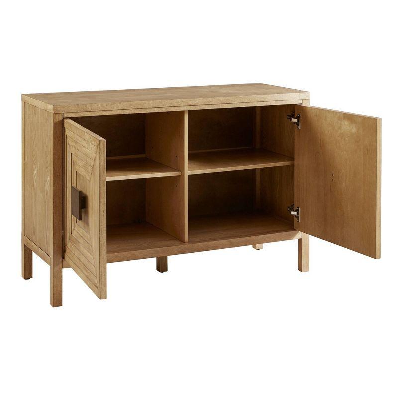 Madison Park Devin 2 Door Accent Cabinet with Adjustable Shelves Natural: Contemporary Style, Wood Frame, Storage Organizer