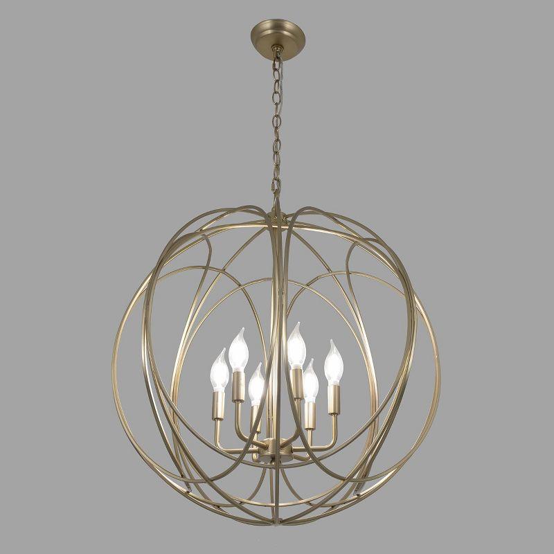 Yosemite Home Decor Brass 6-Light Brass Chandelier