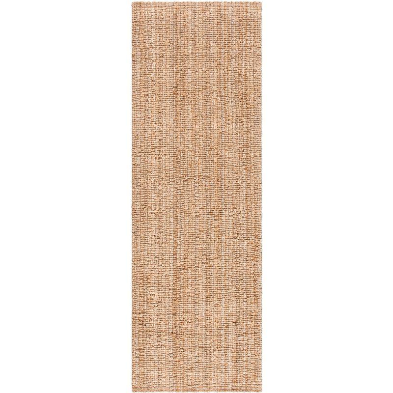 Beige Natural Fiber Hand Loomed Runner Rug 2'3" x 13'