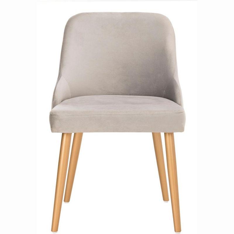 Lulu Upholstered Dining Chair (Set of 2) - Grey/Gold - Safavieh