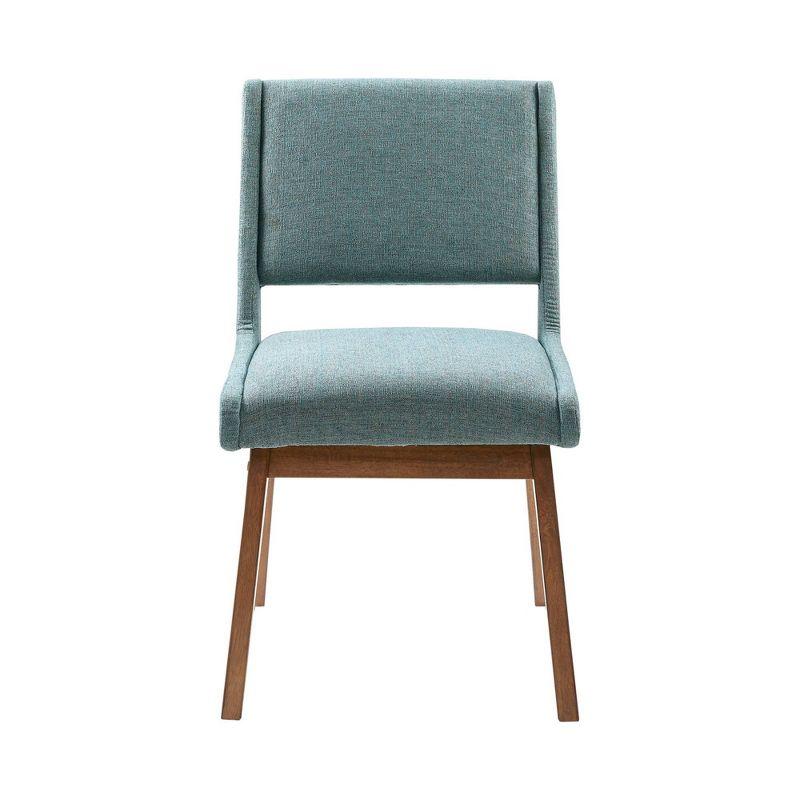 Retro Blue Upholstered Boomerang Side Chair Set