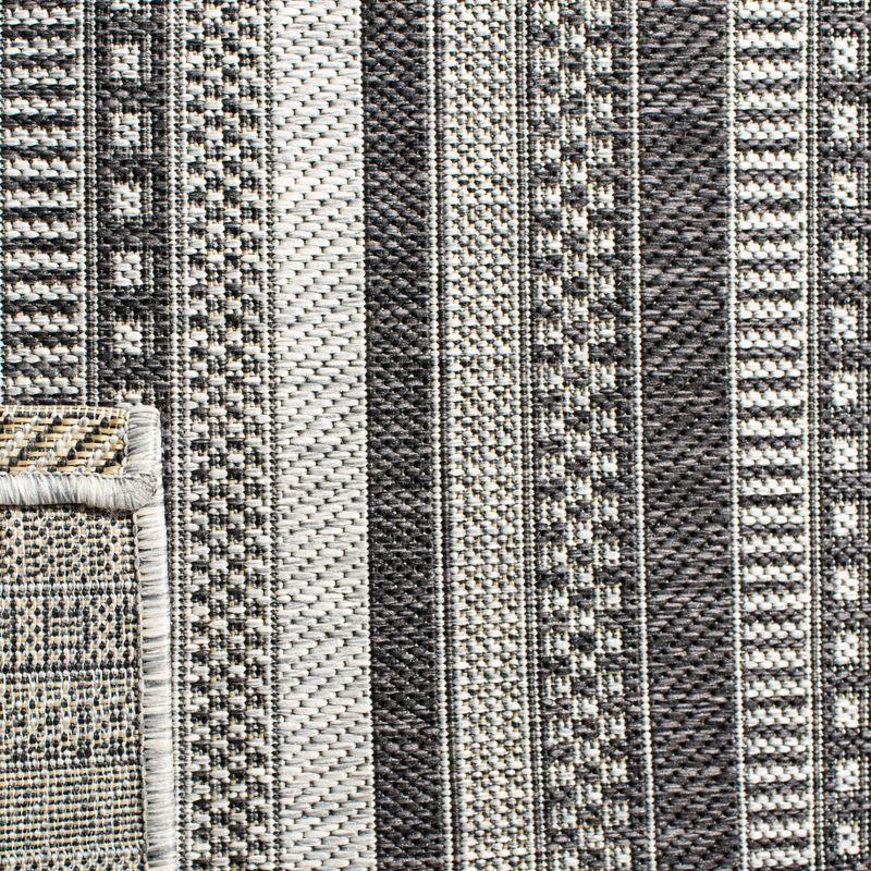 Courtyard CY8784 Power Loomed Indoor/Outdoor Runner Rug - Black/Grey - 2'3"x8' - Safavieh.
