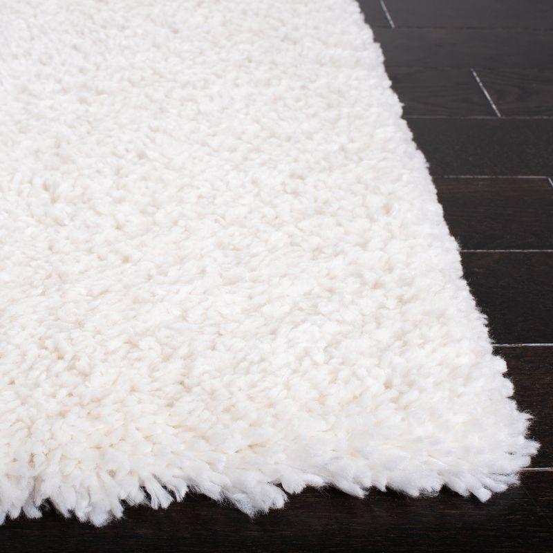 Ivory and Gray Abstract Shag Area Rug, 3' x 5'