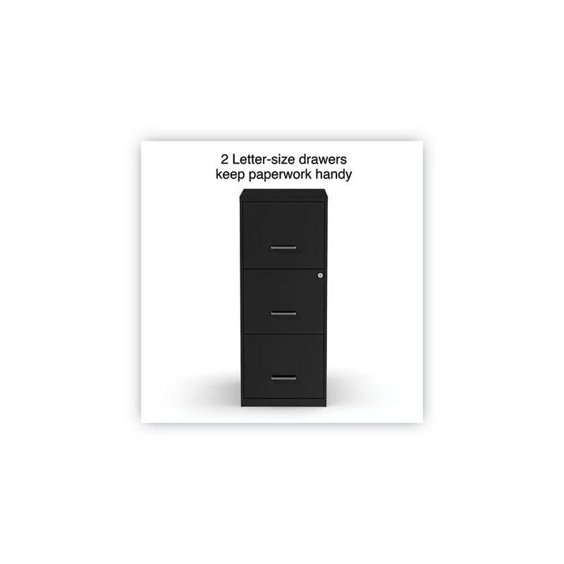 Alera Soho Vertical File Cabinet, 3 Drawers: File/File/File, Letter, Black, 14" x 18" x 34.9"