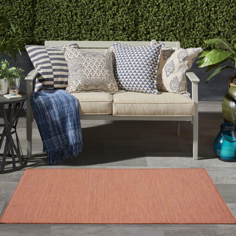 Terracotta Flat Woven Synthetic Indoor Outdoor Rug 3' x 5'