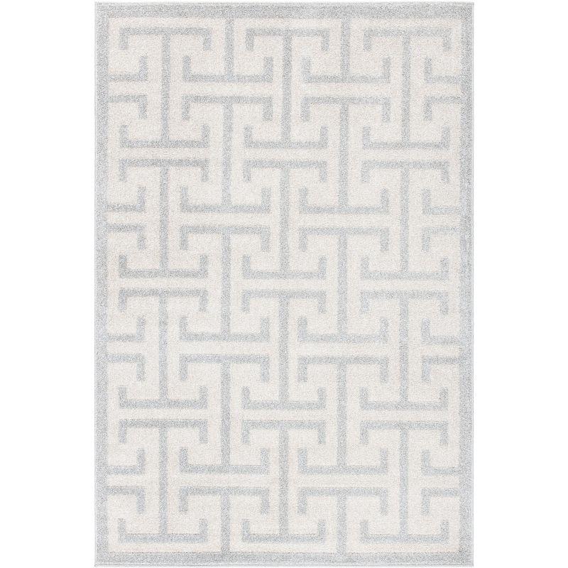 Modern Gray 4' x 6' Easy-Care Synthetic Area Rug