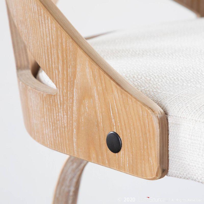 Set of 2 25.5" Charlotte Farmhouse Counter Height Barstools Cream - LumiSource: Wood Frame, Polyester Upholstery, Swivel Seat