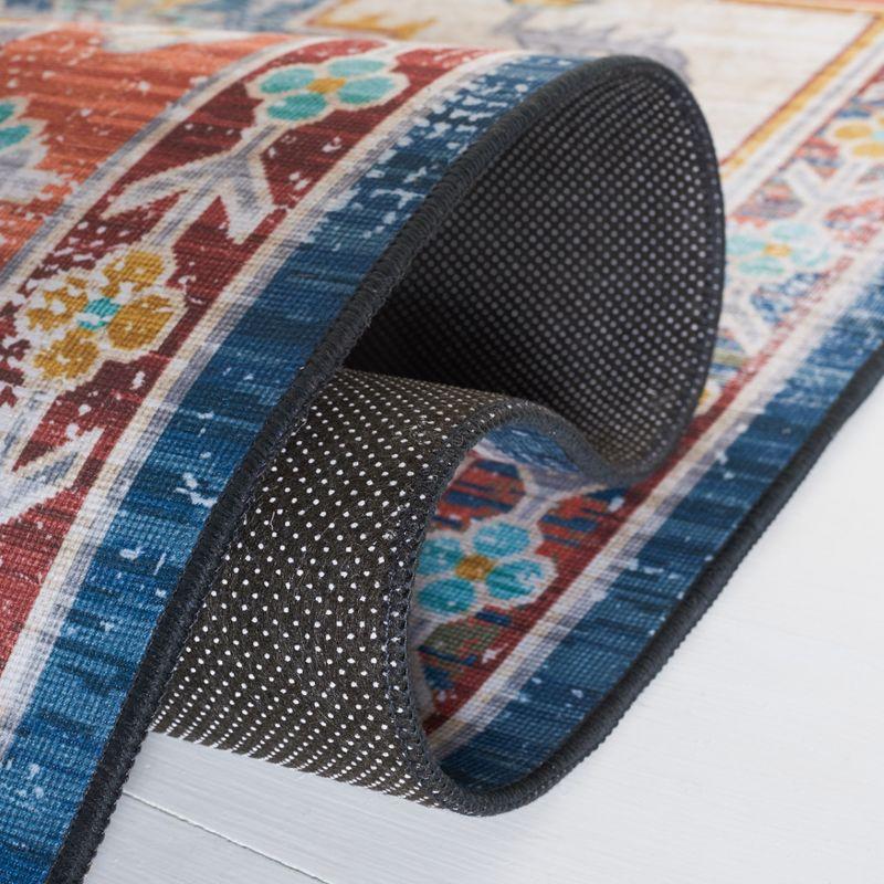 Tucson Vintage Persian TSN116 Power Loomed Machine Washable Skid-Resistant Indoor Accent Rug - Blue/Rust - 3'x5' - Safavieh