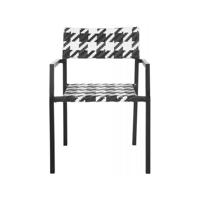 Halden Stackable Chair (Set Of 2) - Indoor/Outdoor - PAT4001 - White/Black - Safavieh