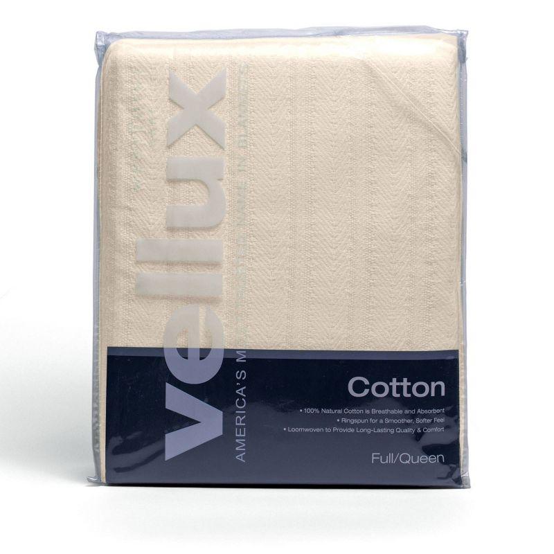 Vellux 100% Cotton Blanket - Soft, Breathable, Cozy & Lightweight Thermal Blanket  All-Season Blanket Perfect for Layering Bed, Couch & Sofa - Hotel Quality