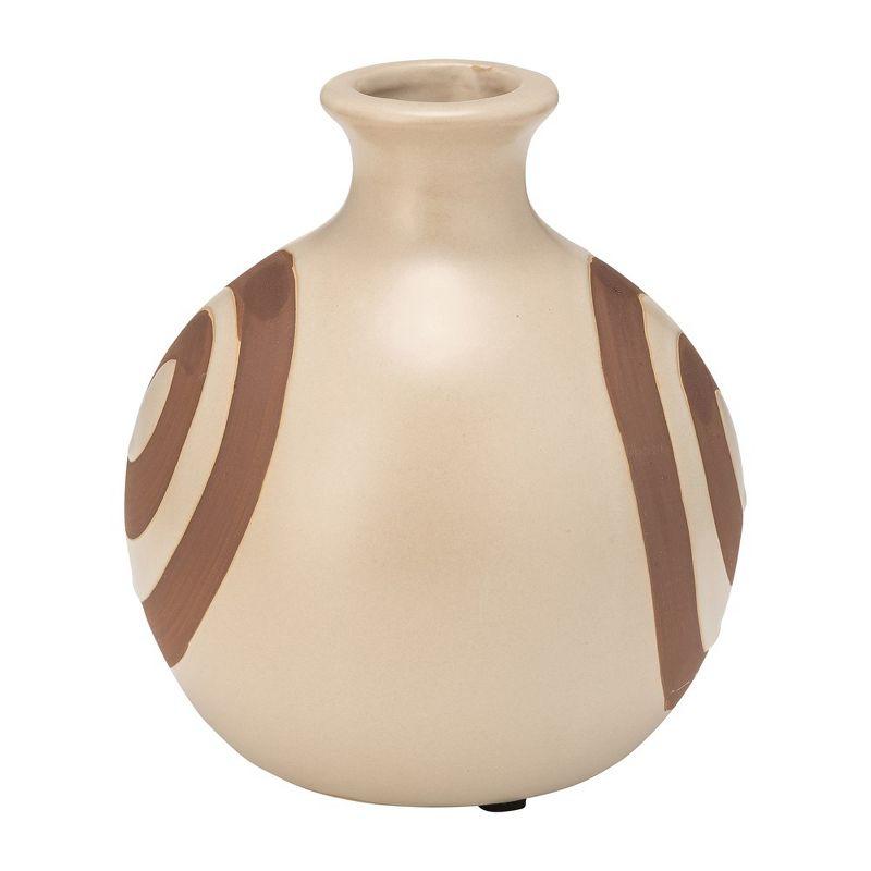 Sagebrook Home Ceramic Vase - Round Abstract Vase - Contemporary Home or Office Decor