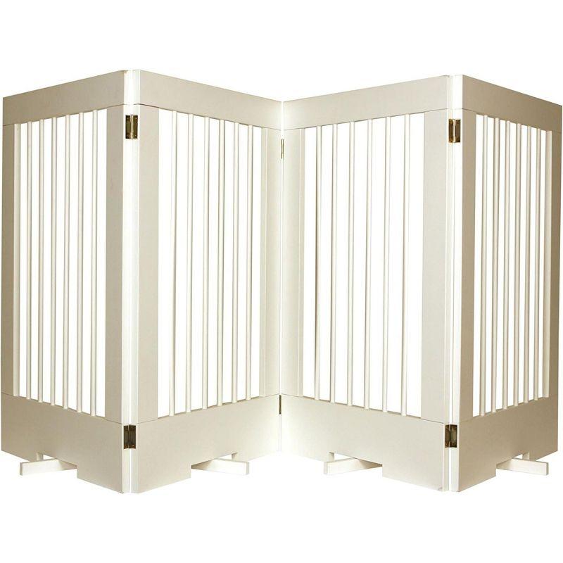 Cardinal Gates 4PG 4-Panel Freestanding Pet Gate - Adjustable Wooden Dog Gate