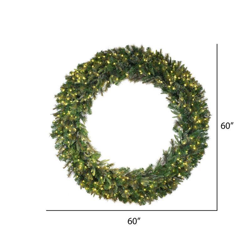 Cashmere Pine LED-Lit Festive Outdoor Wreath - 39"x15"