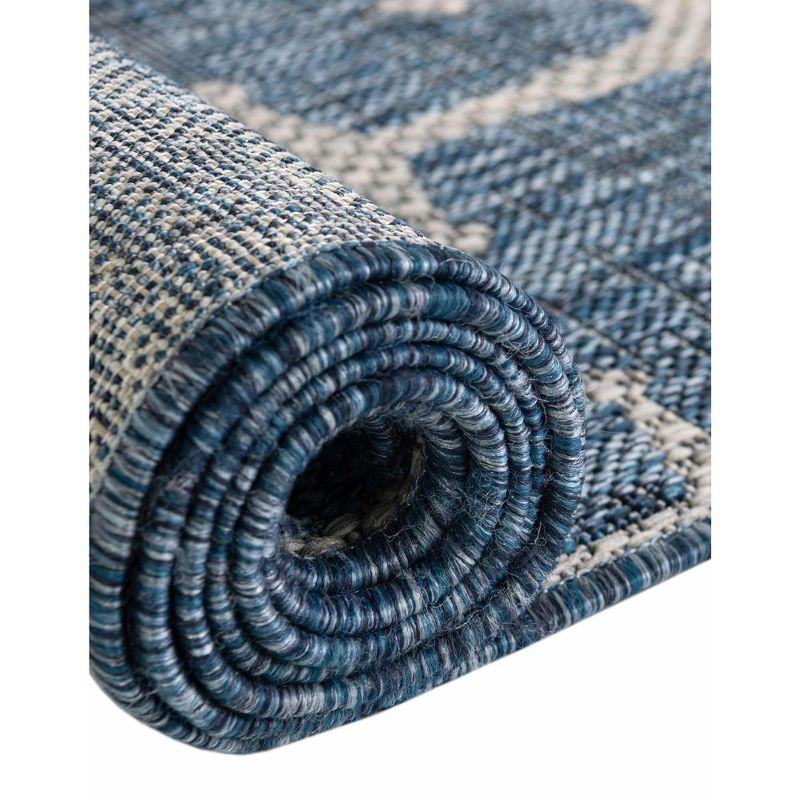 Unique Loom Outdoor Coastal Ahoy Solid Print Woven Area Rug