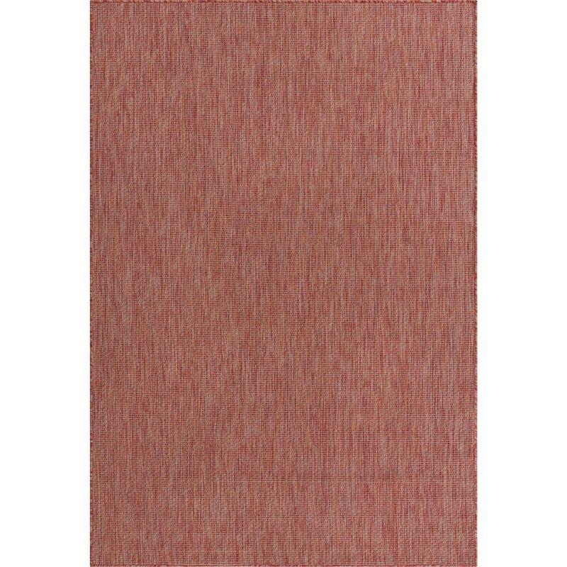 Unique Loom 6' 1 x 9' 0 Rectangle Indoor/Outdoor Solid Rust Red Area Rug