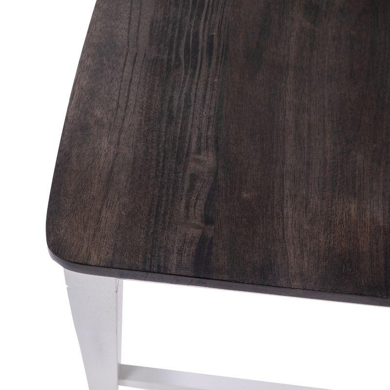 Merrick Lane Set of Two Solid Wood Modern Farmhouse Counter Height Dining Stool in Antique White Wash Finish