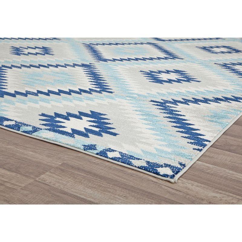 Bodrum Tribal Ice Blue Area Rug