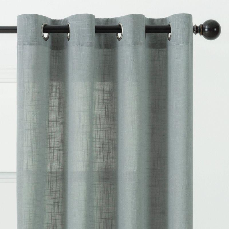Eider & Ivory™ Monge Solid Semi Sheer Grommet Curtain Panels (Set of 2)