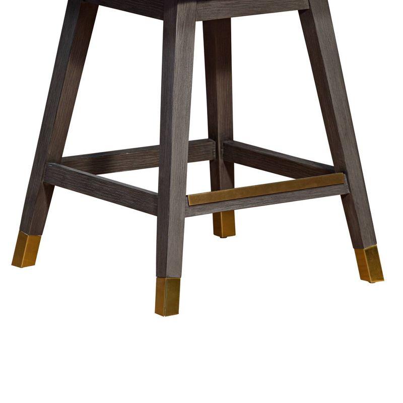 Armen Living Amalie Wood Finish with Fabric Swivel Counter Height Barstool