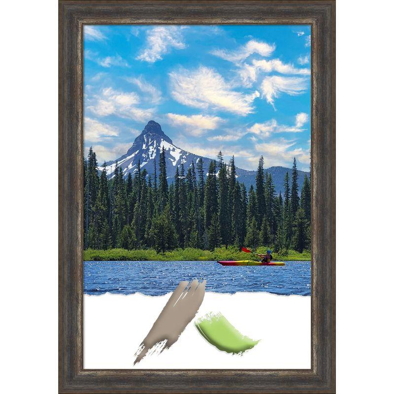 Amanti Art Alta Rustic Char Picture Frame Opening Size 24x36 in.