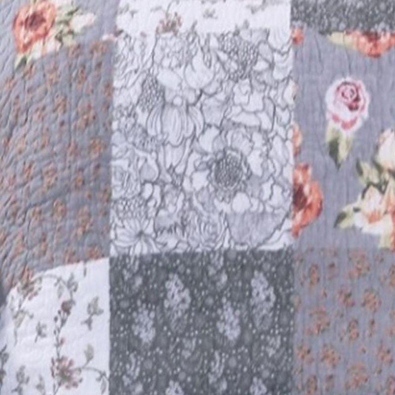Giulia Fabulous Floral & Stencil Prints Pillow Sham 20" x 26" Gray by Barefoot Bungalow