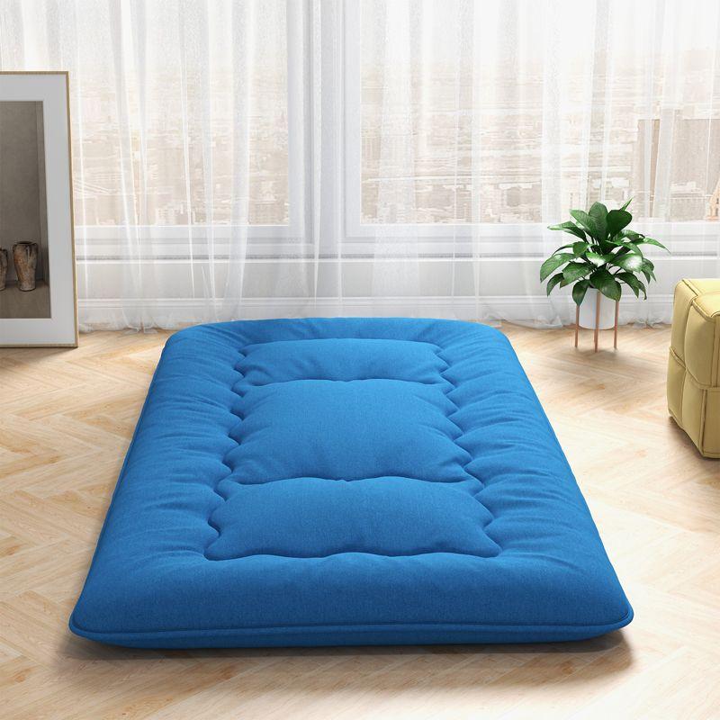 Costway Twin Futon Mattress Japanese Floor Sleeping Pad Washable Cover Carry Bag Blue