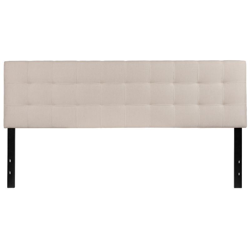 Flash Furniture Bedford Tufted Upholstered King Size Headboard in Beige Fabric