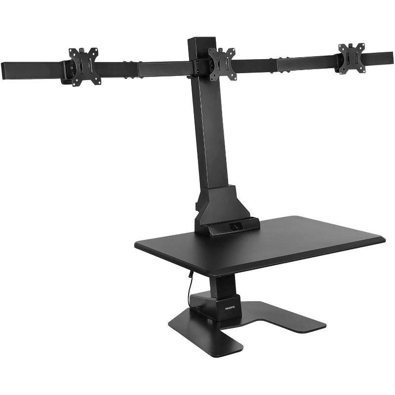 Electric Adjustable Triple Monitor Standing Desk Converter
