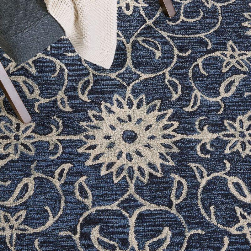 Jardin JAR601 Hand Tufted Runner Rug - Navy/Ivory - 2'3"x9' - Safavieh