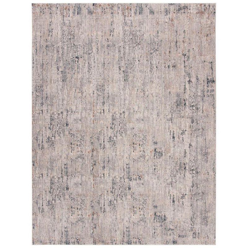 Reversible Abstract Gray Synthetic 8' x 10' Area Rug