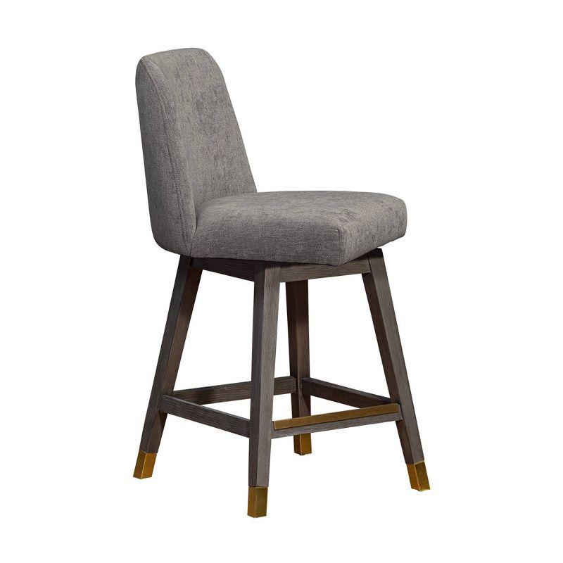 Armen Living Amalie Wood Finish with Fabric Swivel Counter Height Barstool