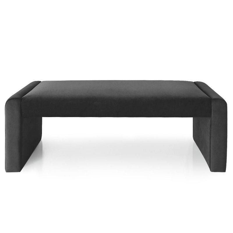 Kaia 47" Charcoal Upholstered Bench-Maison Boucle