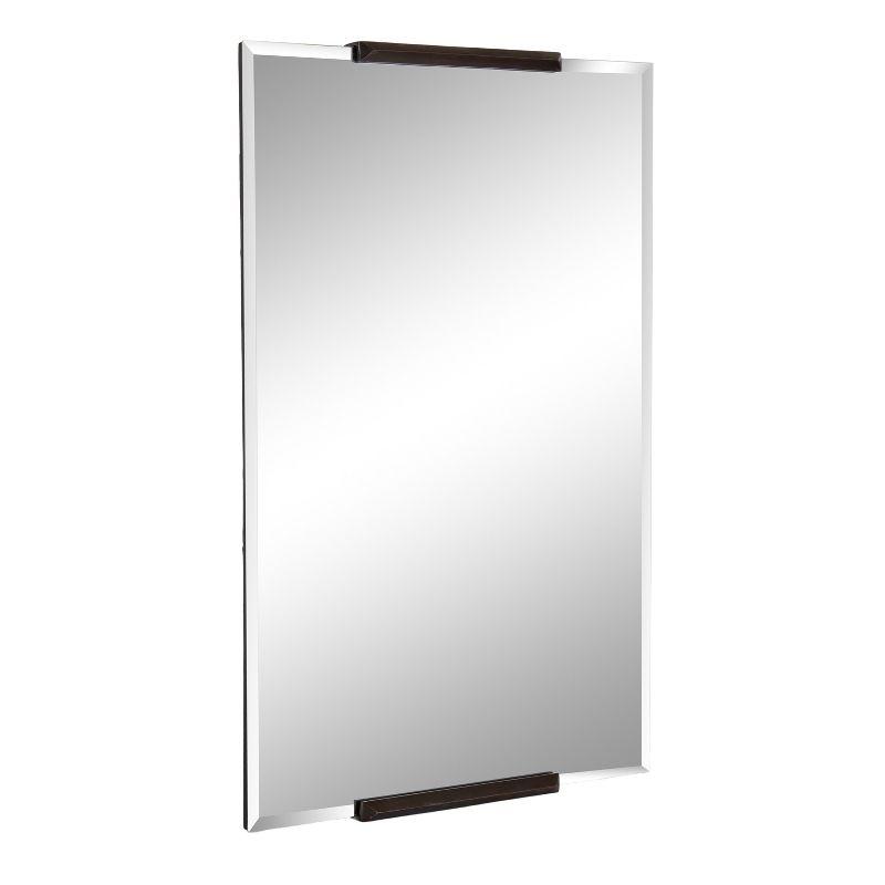 Bronze Frameless Rectangular Wall Mirror with Beveled Edges