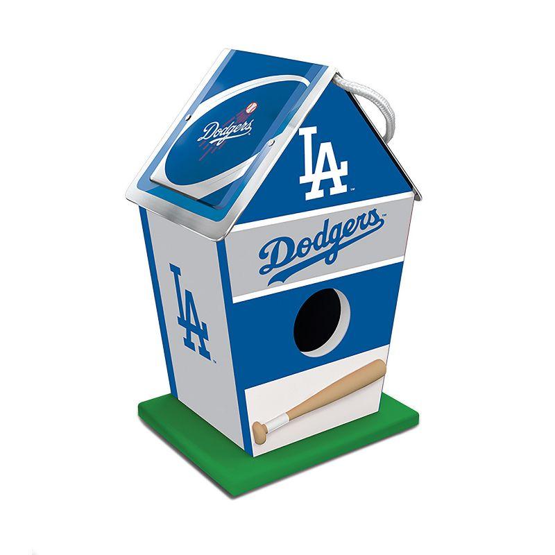 Los Angeles Dodgers Blue and White Wooden Birdhouse with Tin Roof