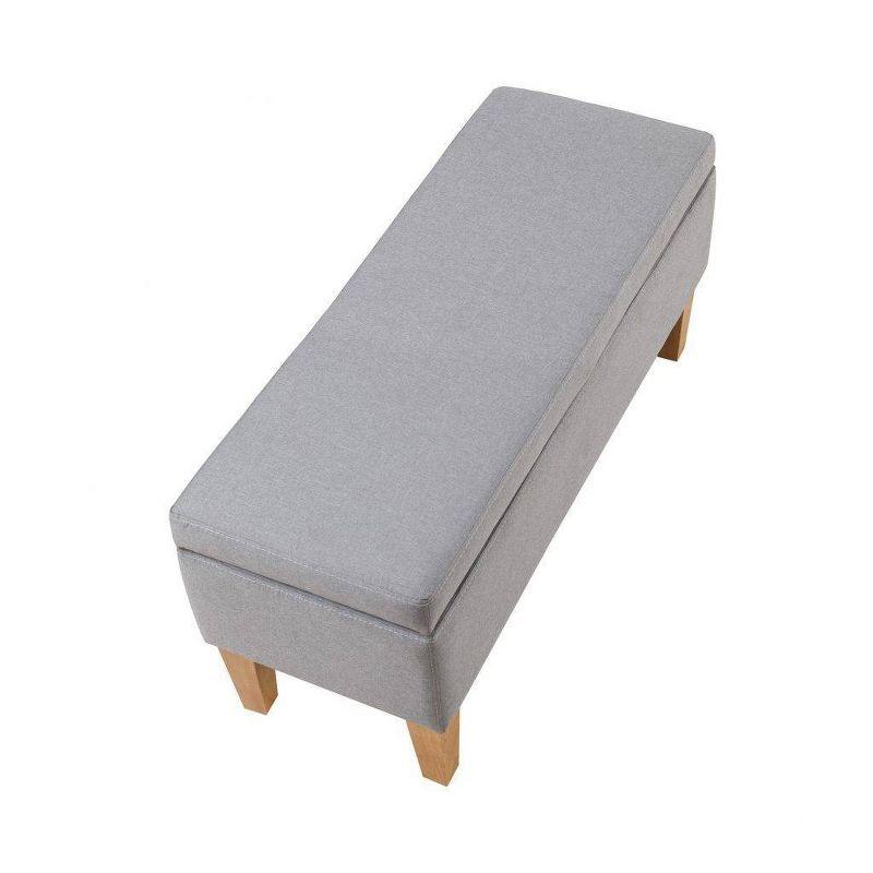 42" Mico Storage Ottoman Natural - Boraam: Lift-Top, Soft-Close Hinge, Rubberwood