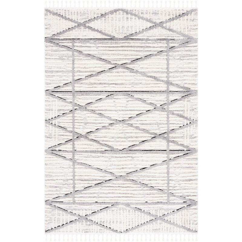 Nomadic Artistry Gray Wool Blend 5'x7' Hand-Knotted Area Rug
