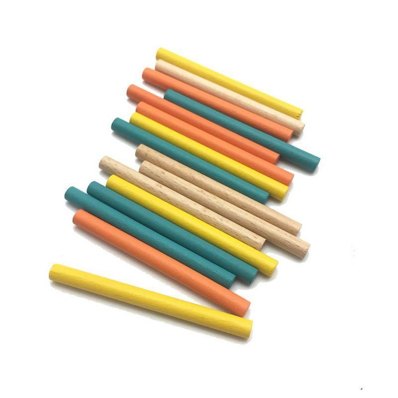 Colorful Wooden Pick Up Sticks and Ring Set for Kids