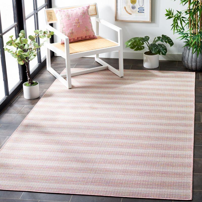Hampton HTN231 Power Loomed Indoor/Outdoor Area Rug - Pink Ivory/Multi - 8'x10' - Safavieh.