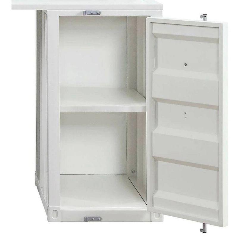 47" Cargo Desk White - Acme Furniture: L-Shaped Metal Frame, No Assembly, All Purpose Drawer