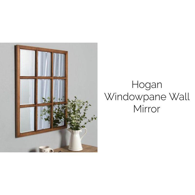 Hogan Rustic White Wooden Windowpane 22" x 46" Wall Mirror