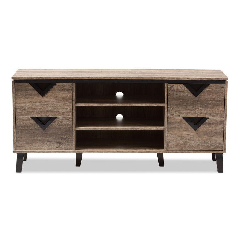 Beacon Black Oak Veneer TV Stand with Cabinet, 58.86"