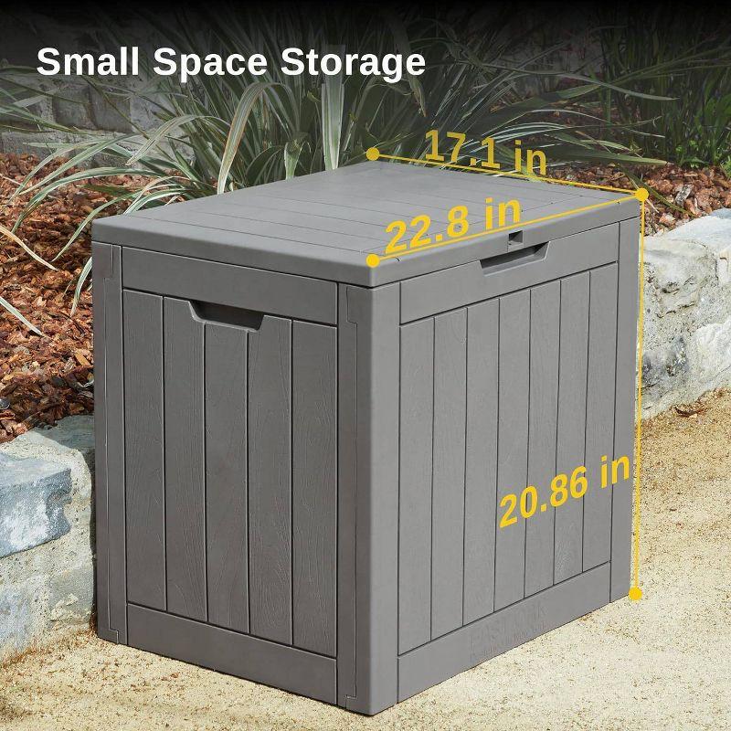 East Oak 31 Gal Selflock Resin Deck Box Deep Gray: Weather-Resistant Storage, Easy Snap Assembly, Lockable