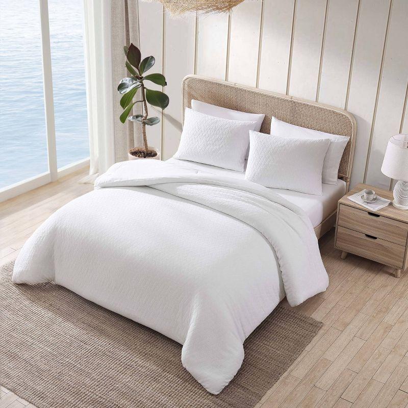 Tommy Bahama Wicker Solid White Duvet Cover Set