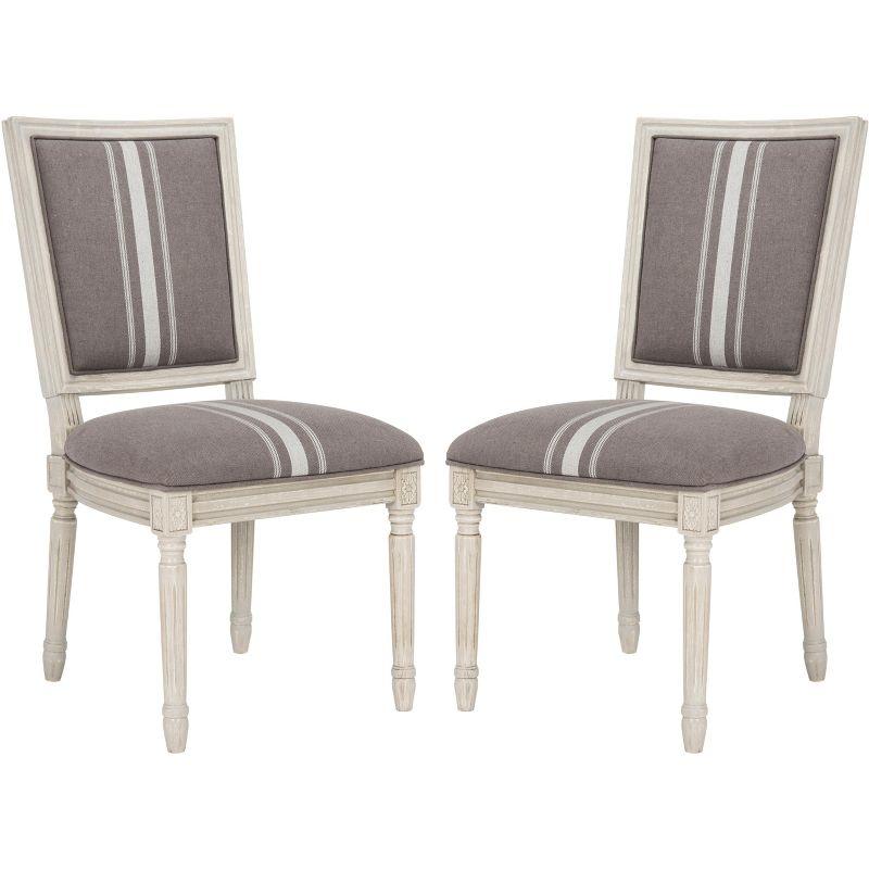Buchanan 19''H French Brasserie Rectangle Side Chair (Set of 2) - Grey/Beige - Safavieh