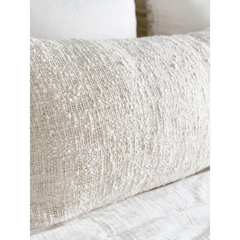 Cozy Cotton White Boucle Body Pillow