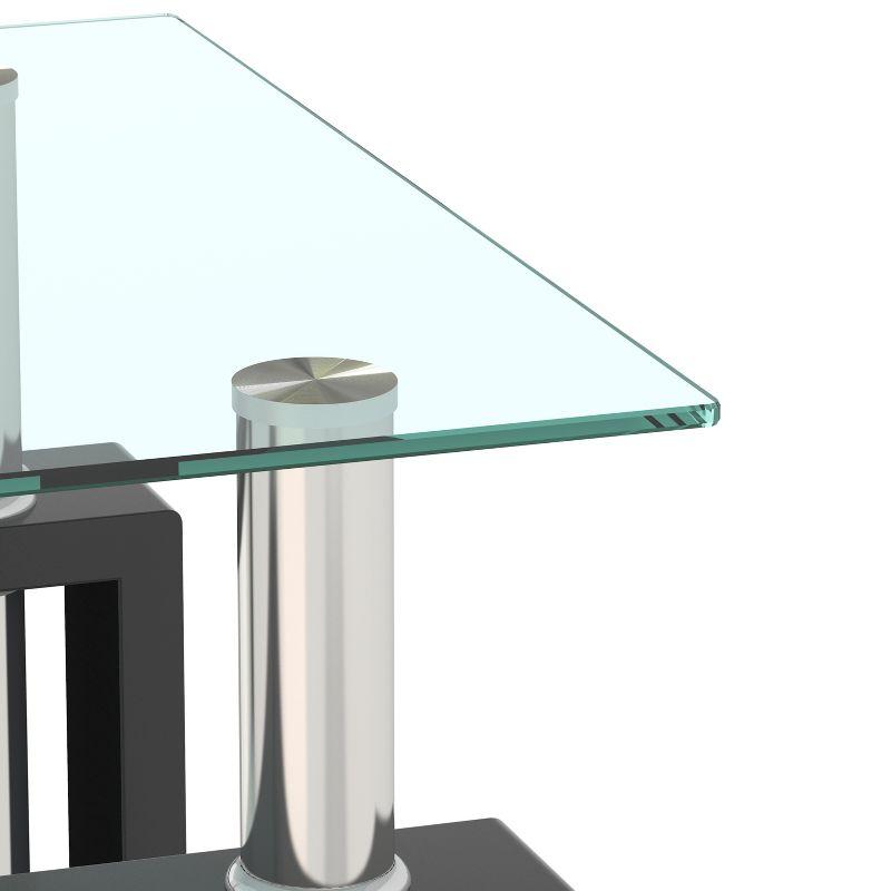 Set of 2, Modern Tempered Glass End Table - ModernLuxe