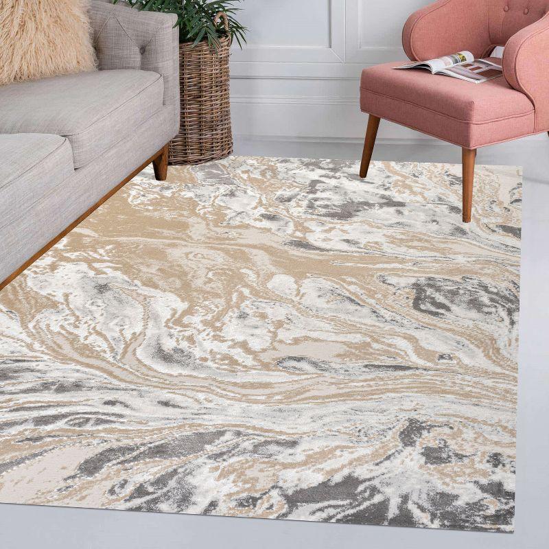 JONATHAN Y Swirl Marbled Abstract Beige/Ivory 5 ft. x 8 ft. Area Rug