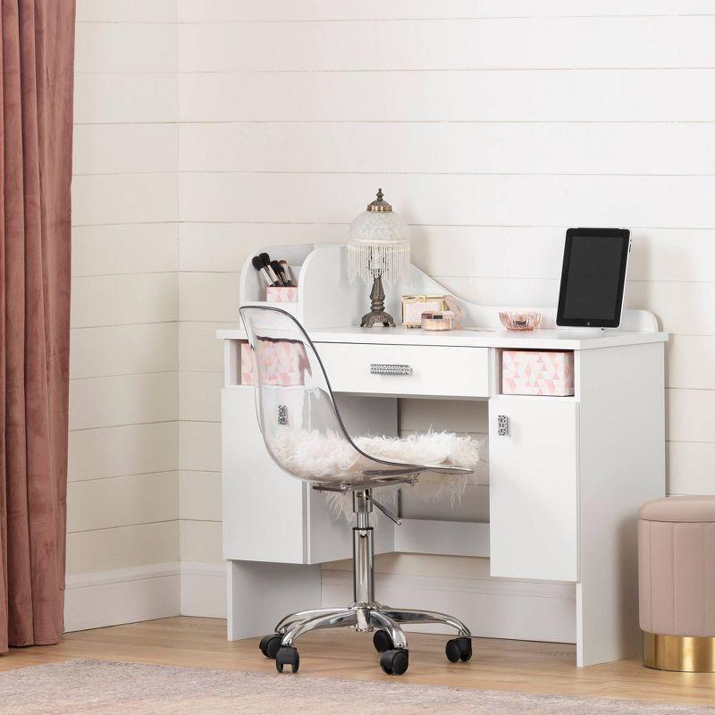 Tiara Kids' Makeup Desk Pure White - South Shore